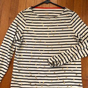 Boden Long Sleeve Stripe Breton T, Size 6